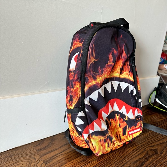 Sprayground Shark Fire Backpack - Picture 2 of 2
